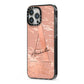 Personalised Copper Taupe Marble iPhone 13 Pro Max Black Impact Case Side Angle on Silver phone