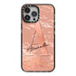 Personalised Copper Taupe Marble iPhone 13 Pro Max Black Impact Case on Silver phone