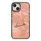 Personalised Copper Taupe Marble iPhone 14 Black Impact Case on Silver phone