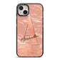 Personalised Copper Taupe Marble iPhone 14 Plus Black Impact Case on Silver phone