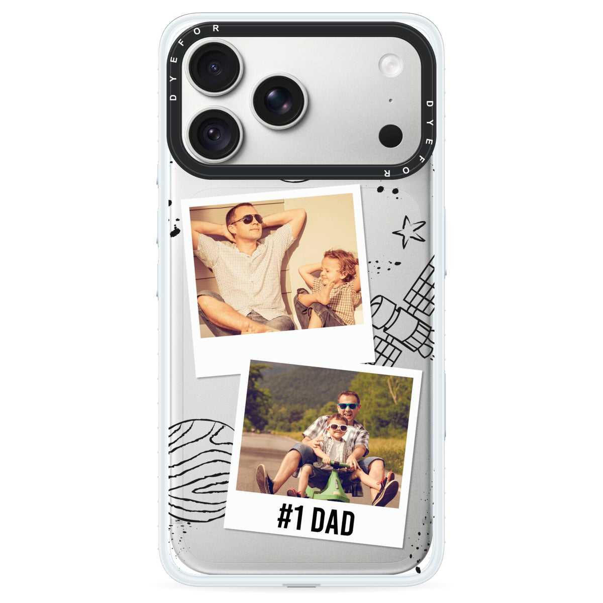 Personalised Dad Photos iPhone 18 Pro Black Impact Pre order Case on Silver phone