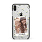 Personalised Daisy Photo Frame Design Apple iPhone Xs Max Impact Case Black Edge on Silver Phone