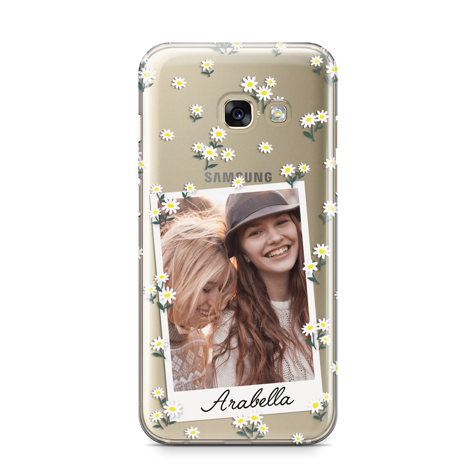 Personalised Daisy Photo Frame Design Samsung Galaxy A3 2017 Case on gold phone