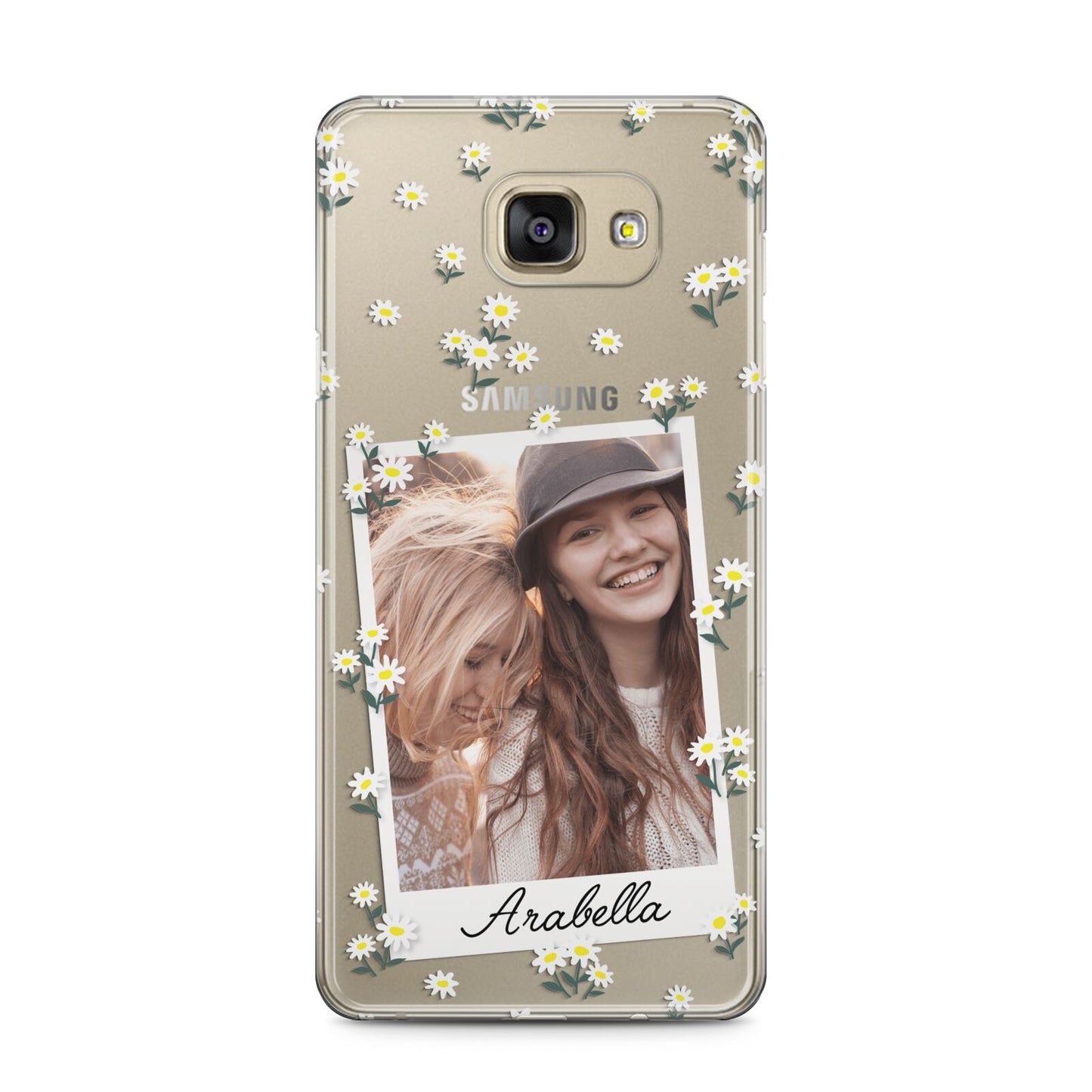 Personalised Daisy Photo Frame Design Samsung Galaxy A5 2016 Case on gold phone