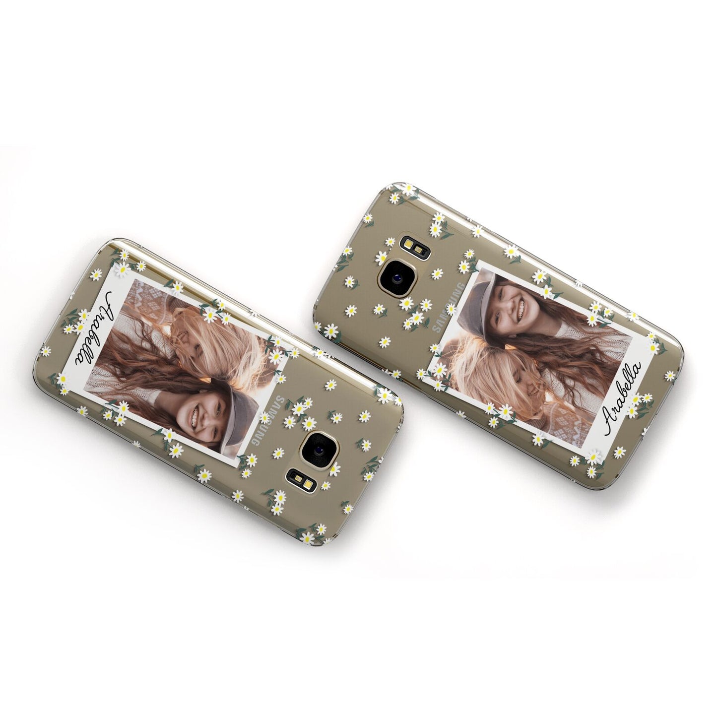 Personalised Daisy Photo Frame Design Samsung Galaxy Case Flat Overview