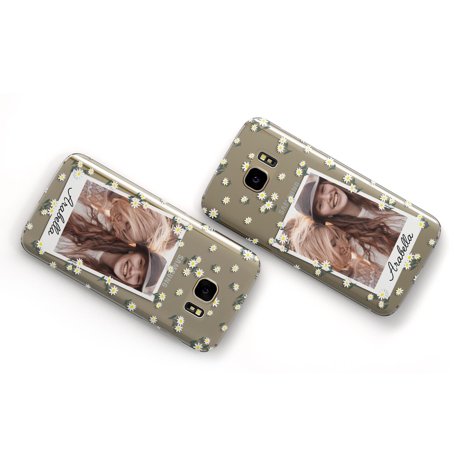 Personalised Daisy Photo Frame Design Samsung Galaxy Case Flat Overview