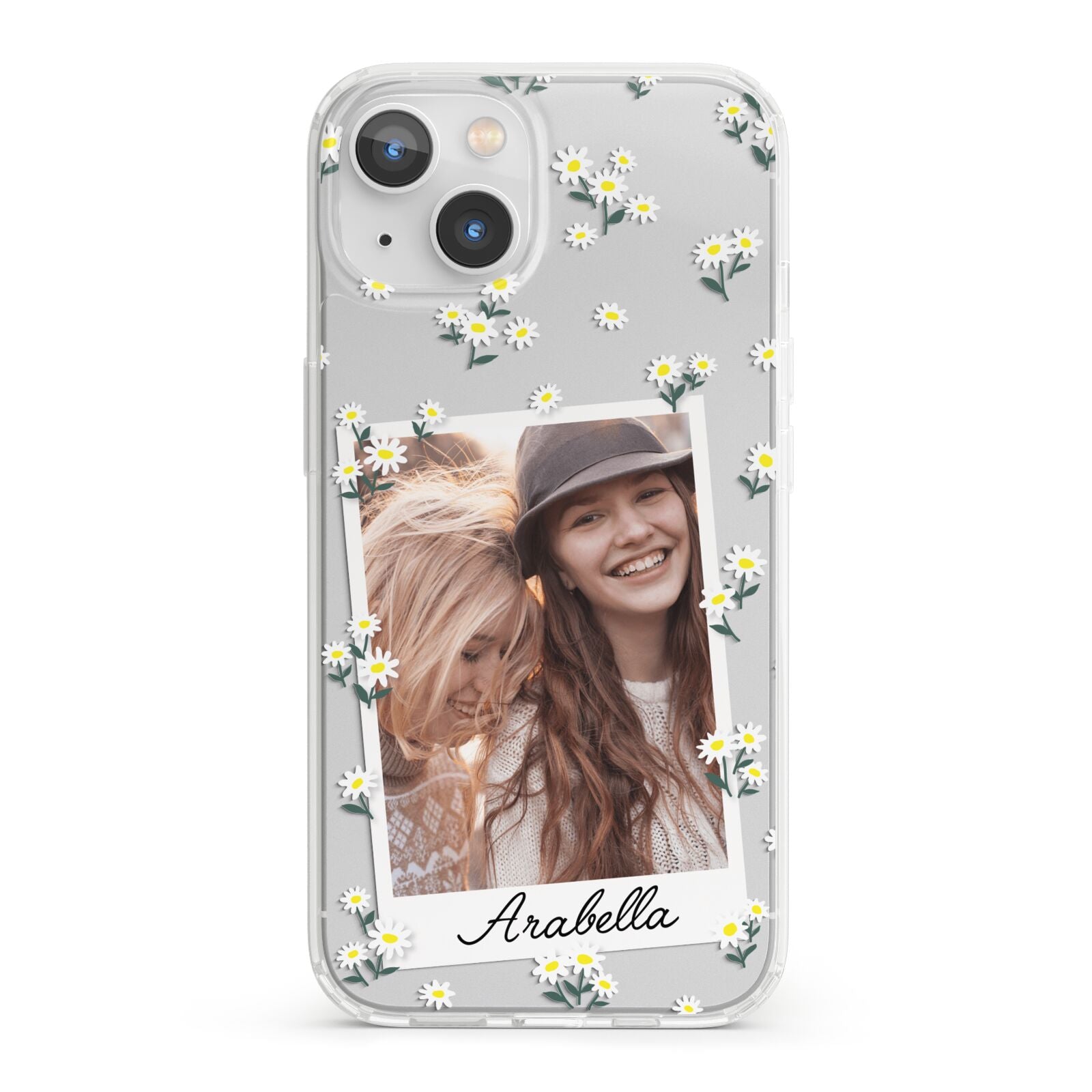 Personalised Daisy Photo Frame Design iPhone 13 Clear Bumper Case