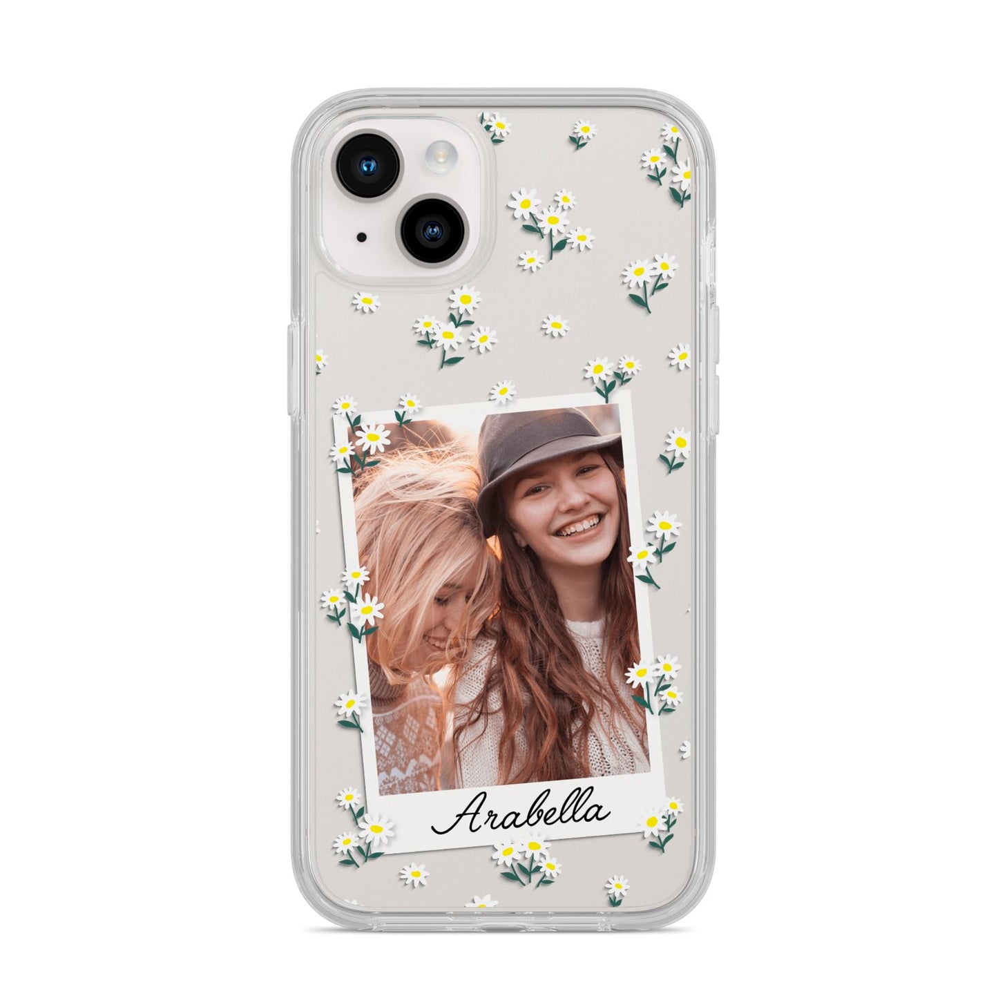 Personalised Daisy Photo Frame Design iPhone 14 Plus Clear Tough Case Starlight