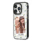 Personalised Daisy Photo Frame Design iPhone 14 Pro Black Impact Case Side Angle on Silver phone