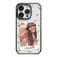 Personalised Daisy Photo Frame Design iPhone 14 Pro Black Impact Case on Silver phone