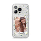 Personalised Daisy Photo Frame Design iPhone 14 Pro Glitter Tough Case Silver