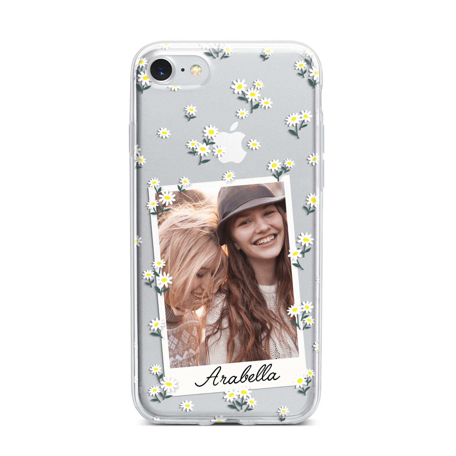 Personalised Daisy Photo Frame Design iPhone 7 Bumper Case on Silver iPhone