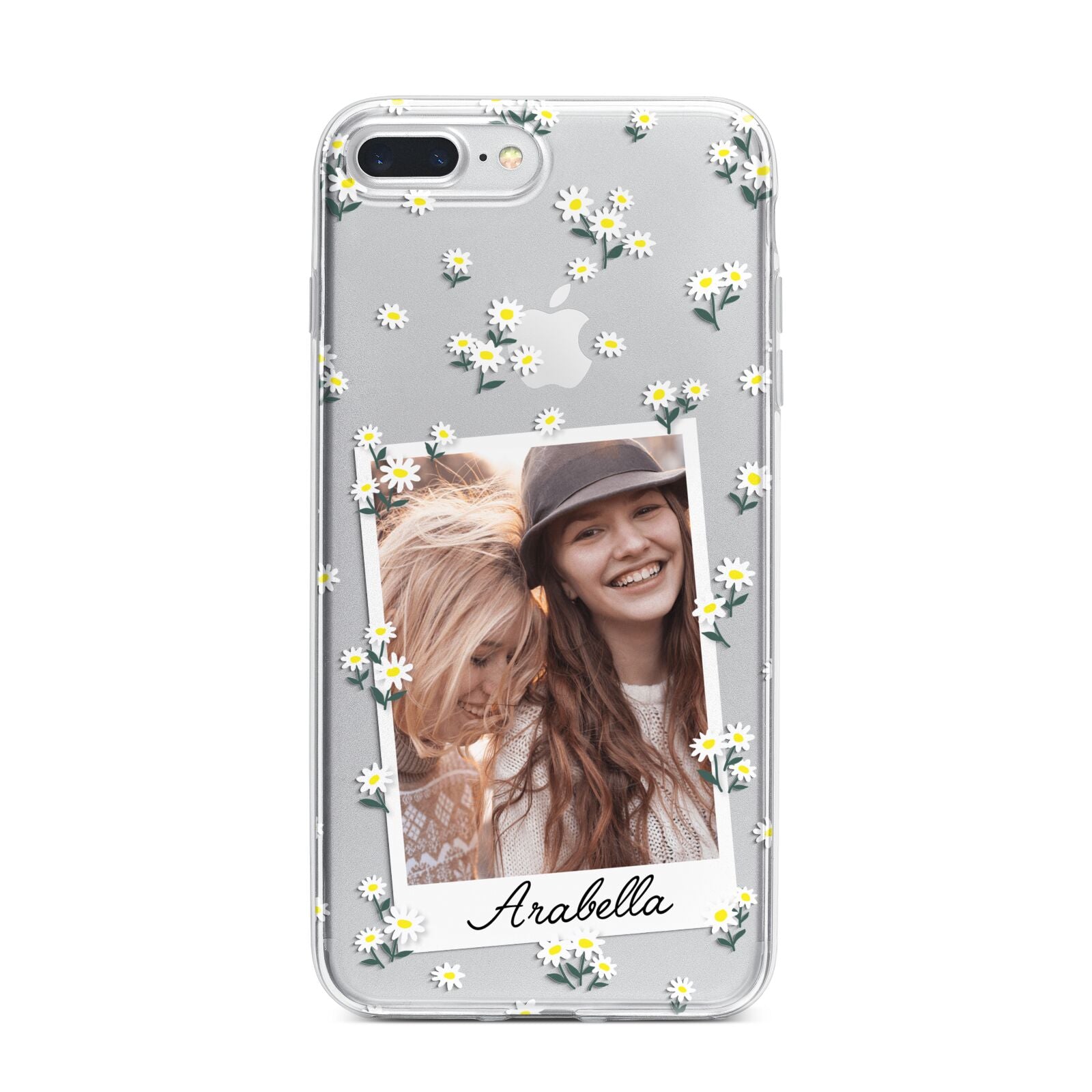 Personalised Daisy Photo Frame Design iPhone 7 Plus Bumper Case on Silver iPhone