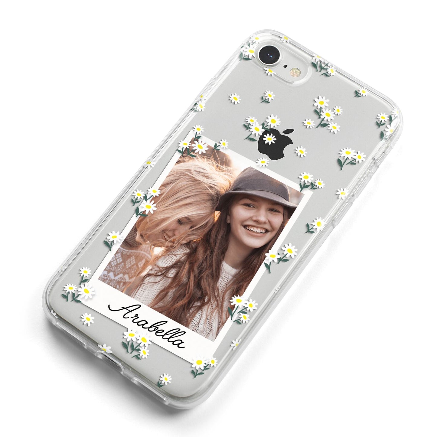 Personalised Daisy Photo Frame Design iPhone 8 Bumper Case on Silver iPhone Alternative Image