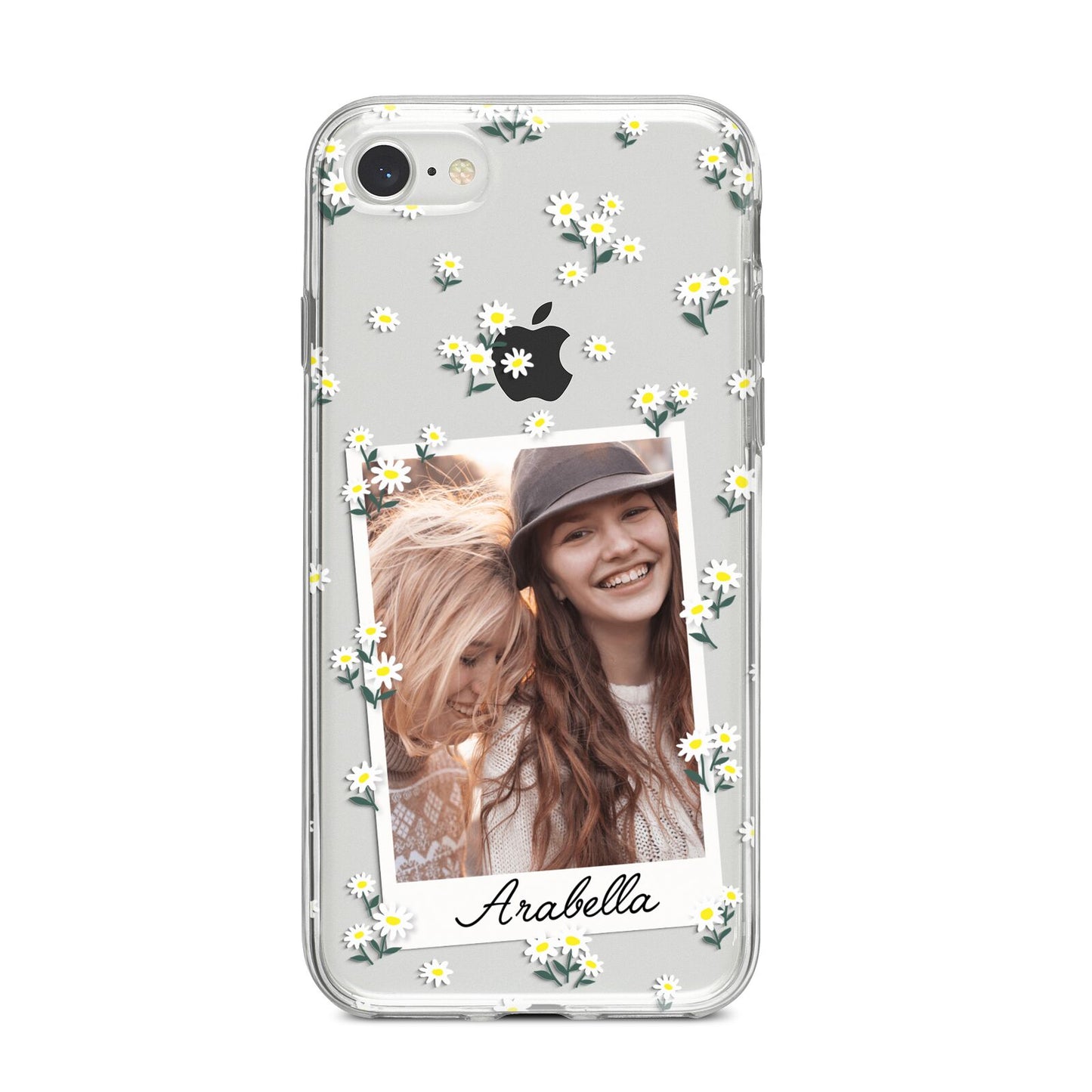 Personalised Daisy Photo Frame Design iPhone 8 Bumper Case on Silver iPhone