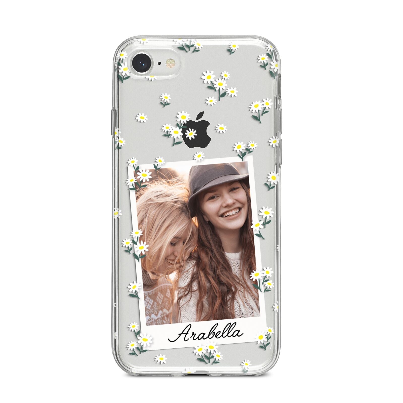 Personalised Daisy Photo Frame Design iPhone 8 Bumper Case on Silver iPhone