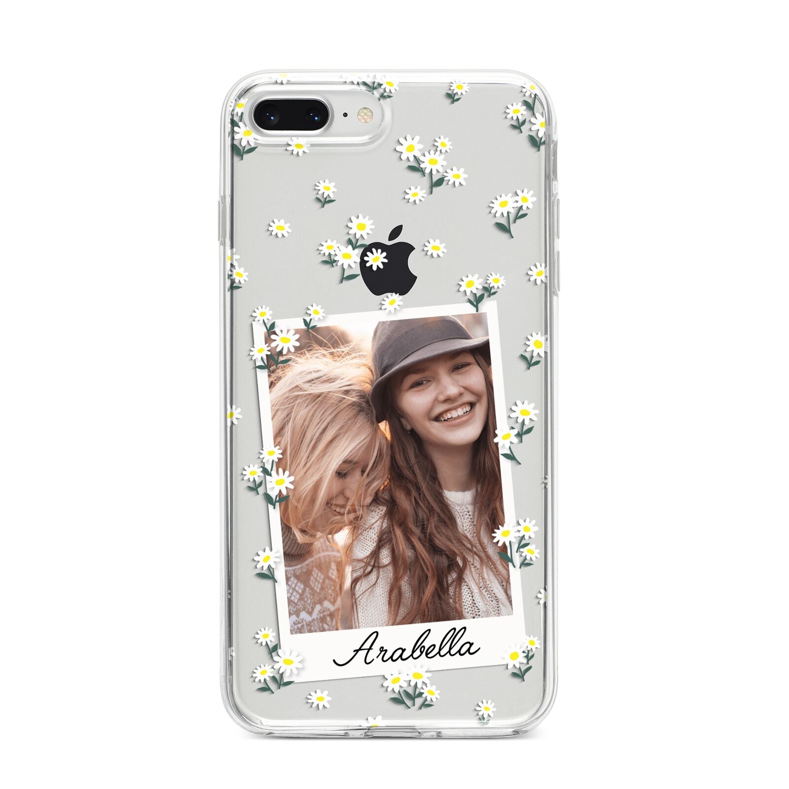 Personalised Daisy Photo Frame Design iPhone 8 Plus Bumper Case on Silver iPhone