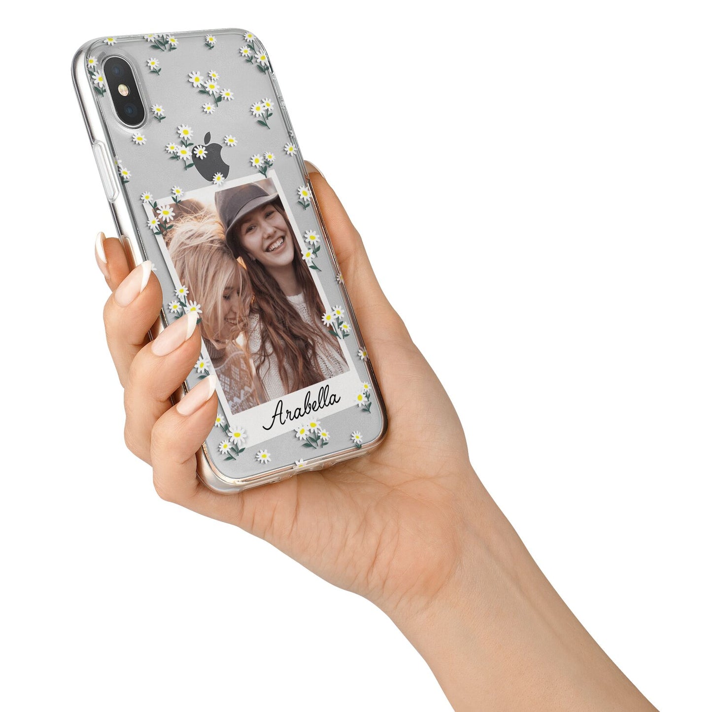 Personalised Daisy Photo Frame Design iPhone X Bumper Case on Silver iPhone Alternative Image 2