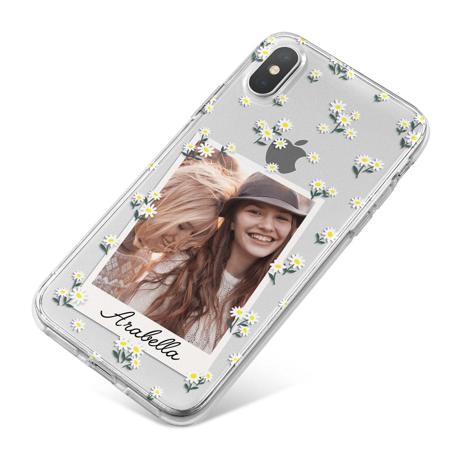 Personalised Daisy Photo Frame Design iPhone X Bumper Case on Silver iPhone