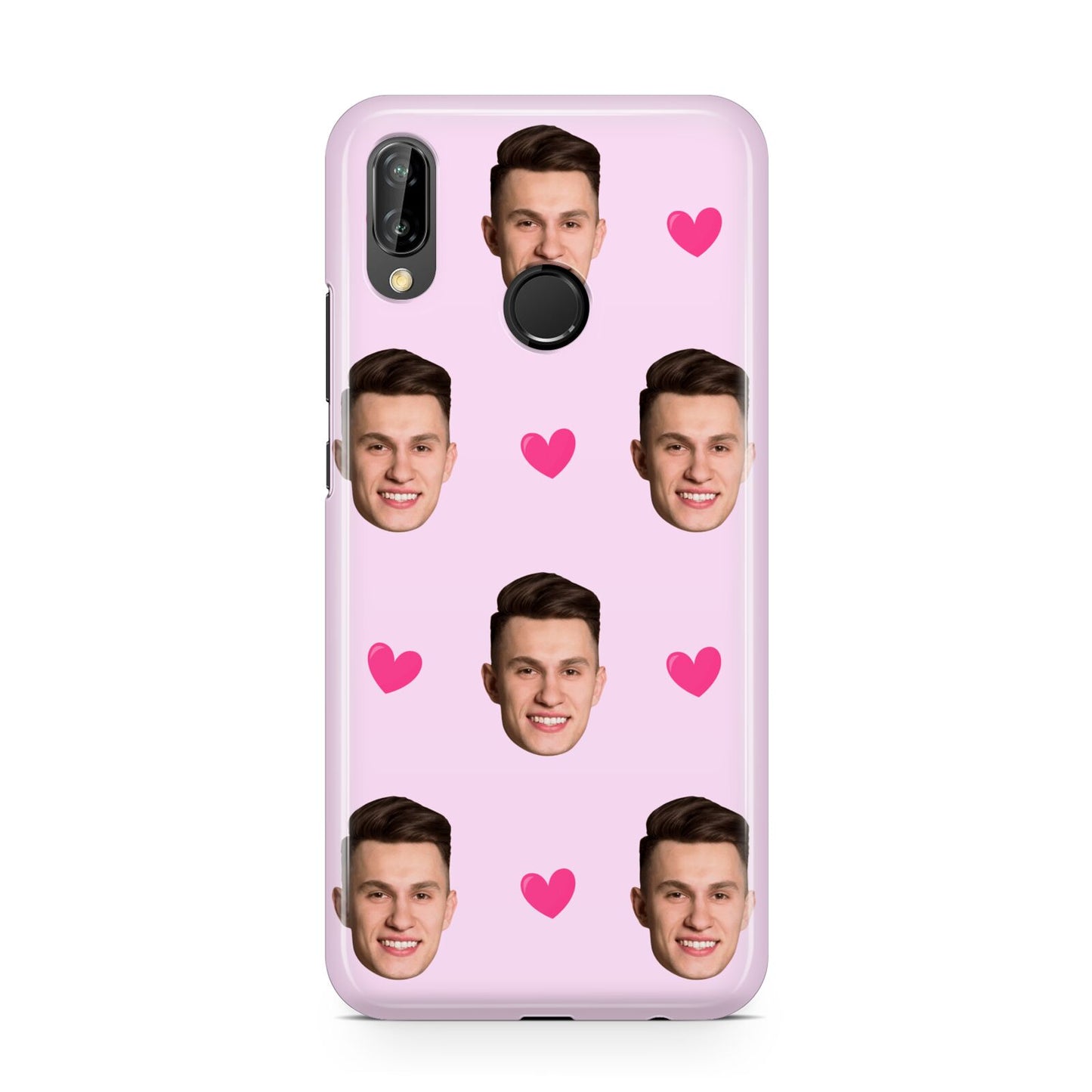 Personalised Face and Heart Photo Pattern Huawei P20 Lite Phone Case