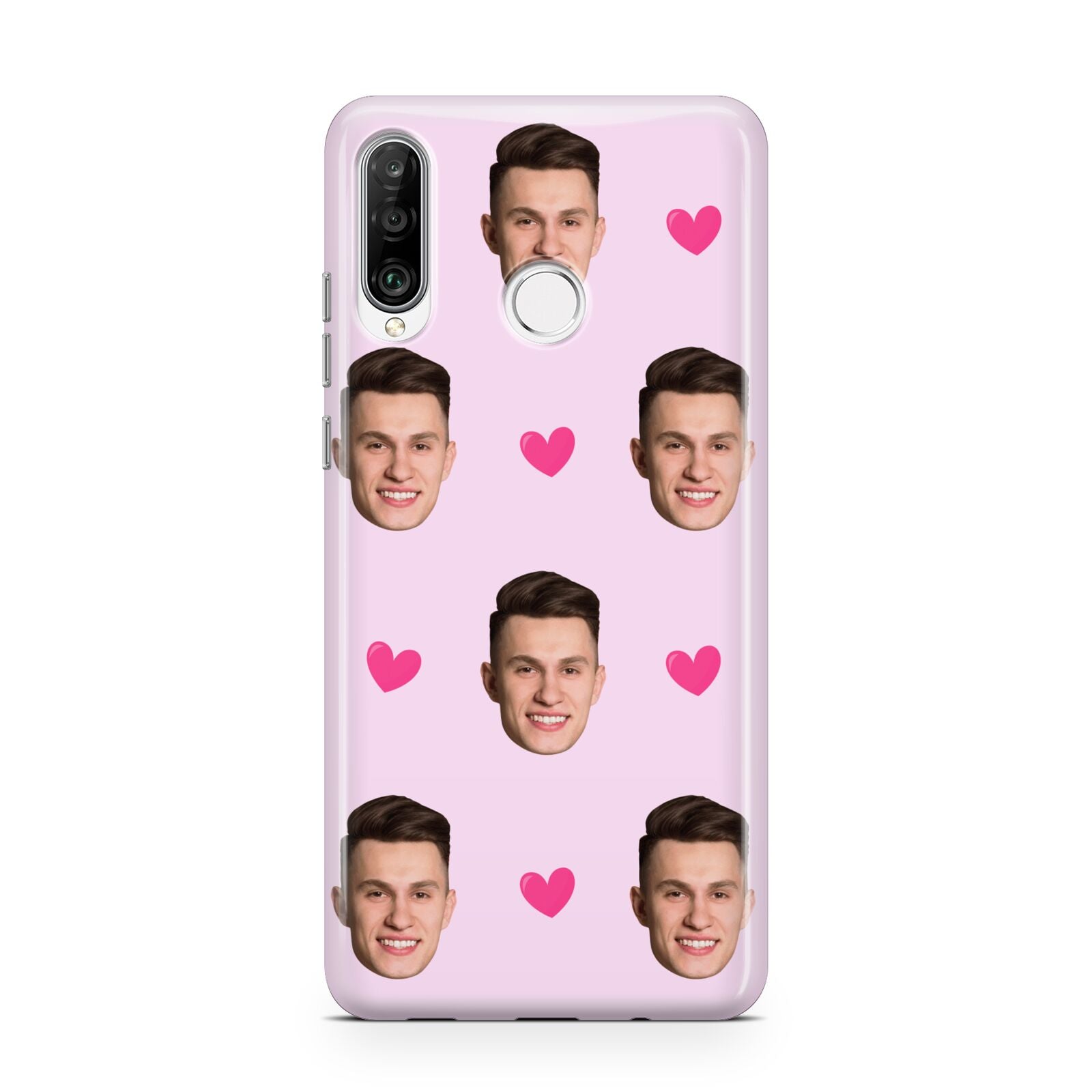 Personalised Face and Heart Photo Pattern Huawei P30 Lite Phone Case
