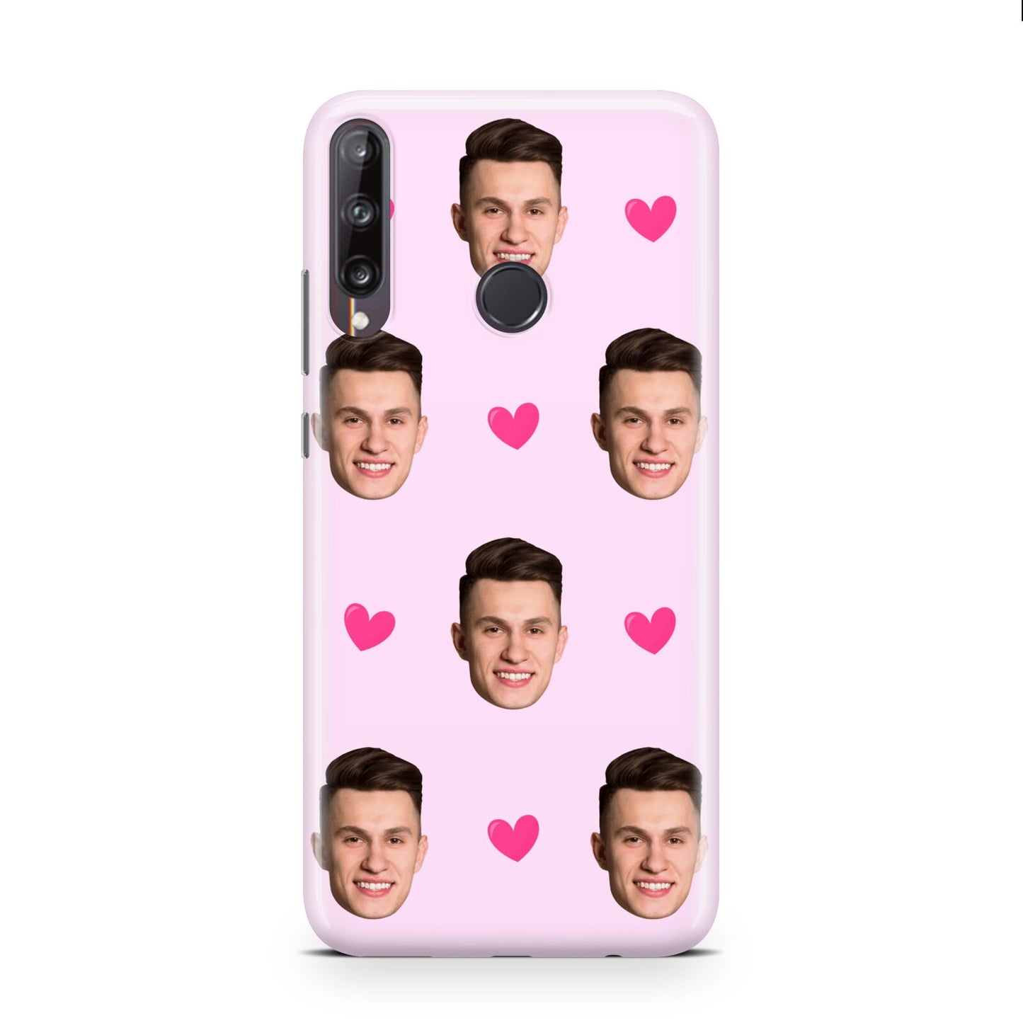 Personalised Face and Heart Photo Pattern Huawei P40 Lite E Phone Case