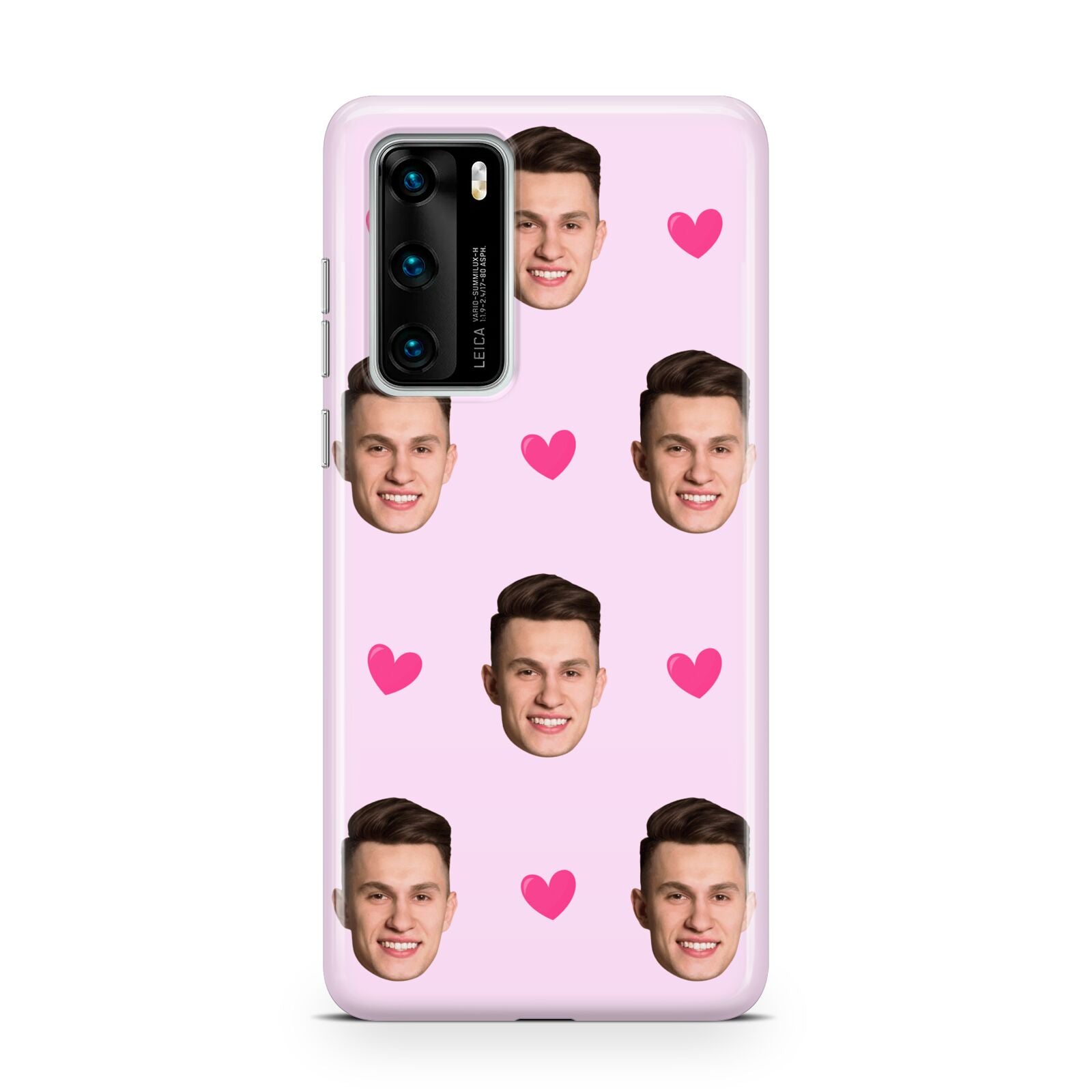 Personalised Face and Heart Photo Pattern Huawei P40 Phone Case