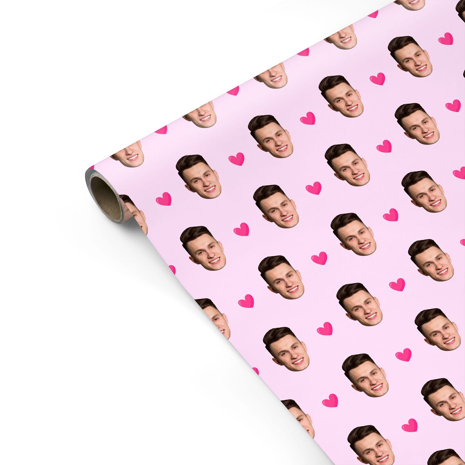 Personalised Face and Heart Photo Pattern Personalised Gift Wrap
