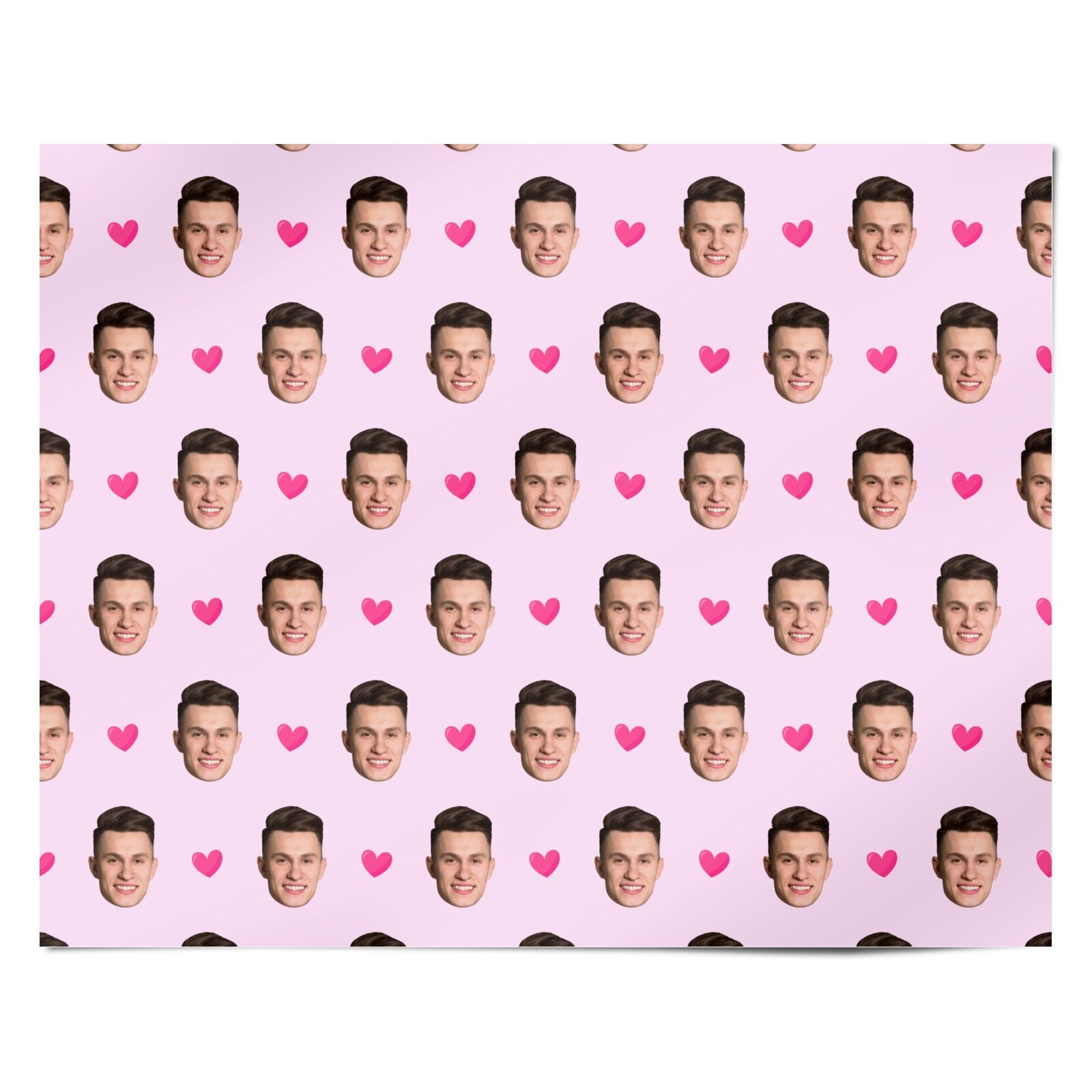 Personalised Face and Heart Photo Pattern Personalised Wrapping Paper Alternative