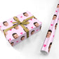 Personalised Face and Heart Photo Pattern Personalised Wrapping Paper