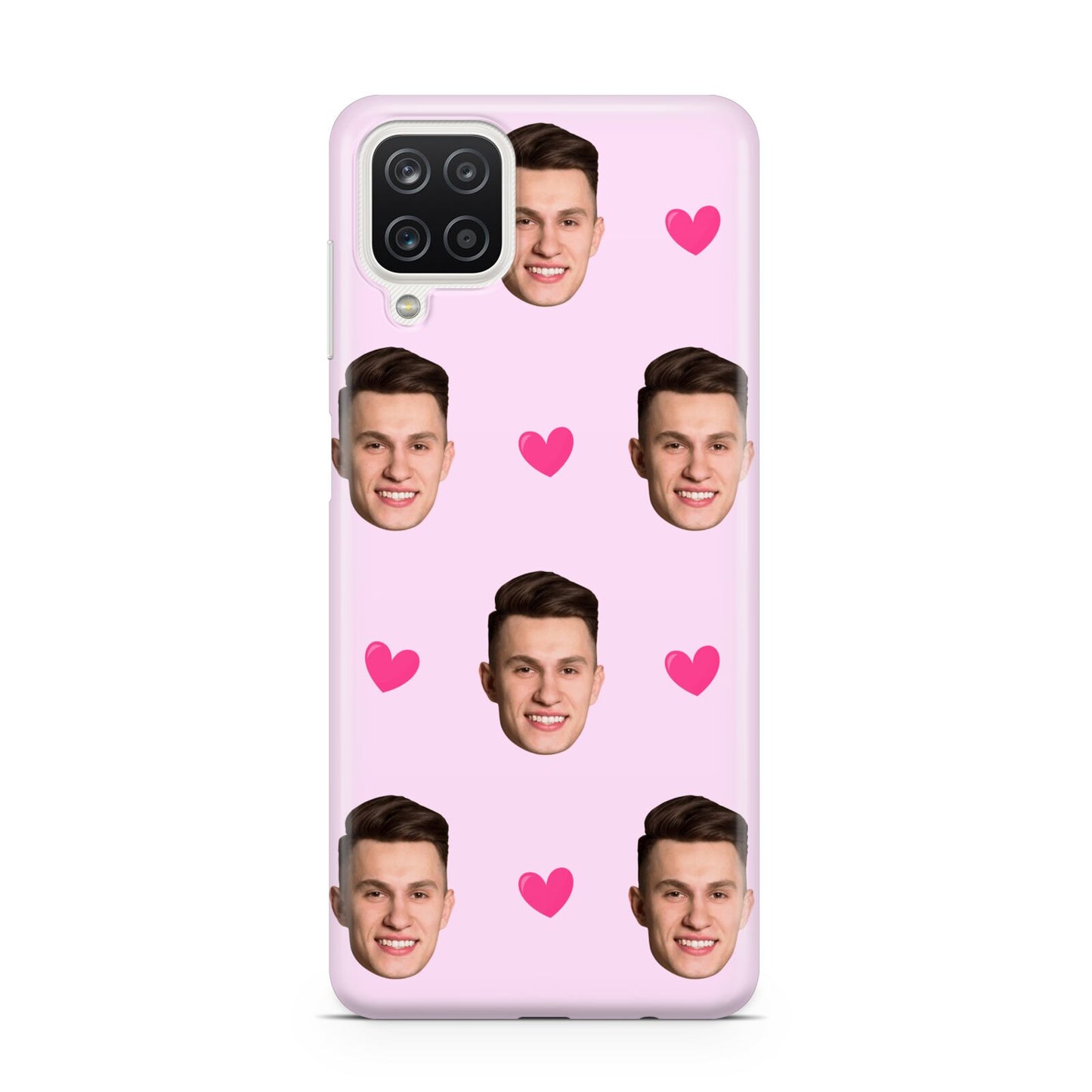 Personalised Face and Heart Photo Pattern Samsung A12 Case