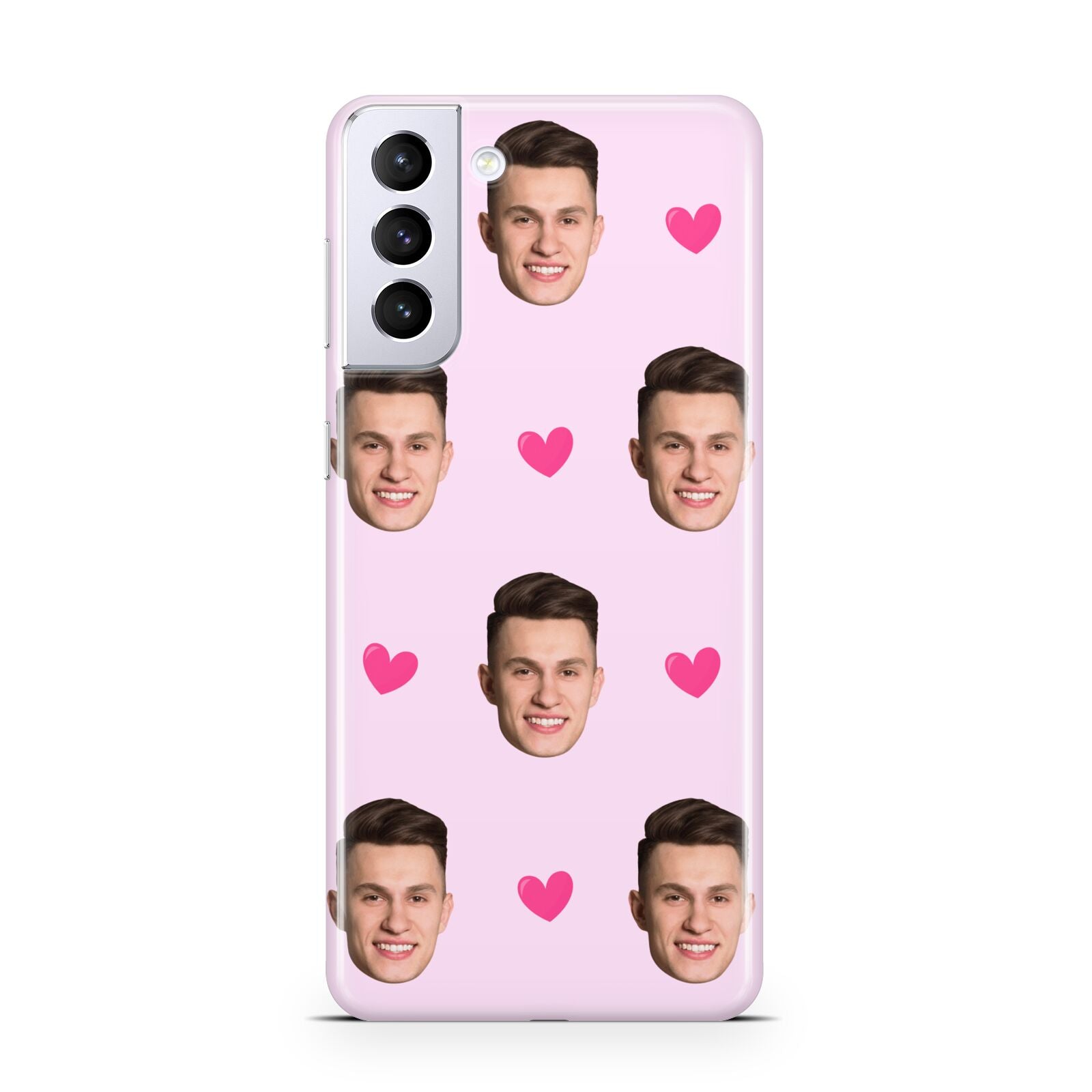 Personalised Face and Heart Photo Pattern Samsung S21 Plus Case