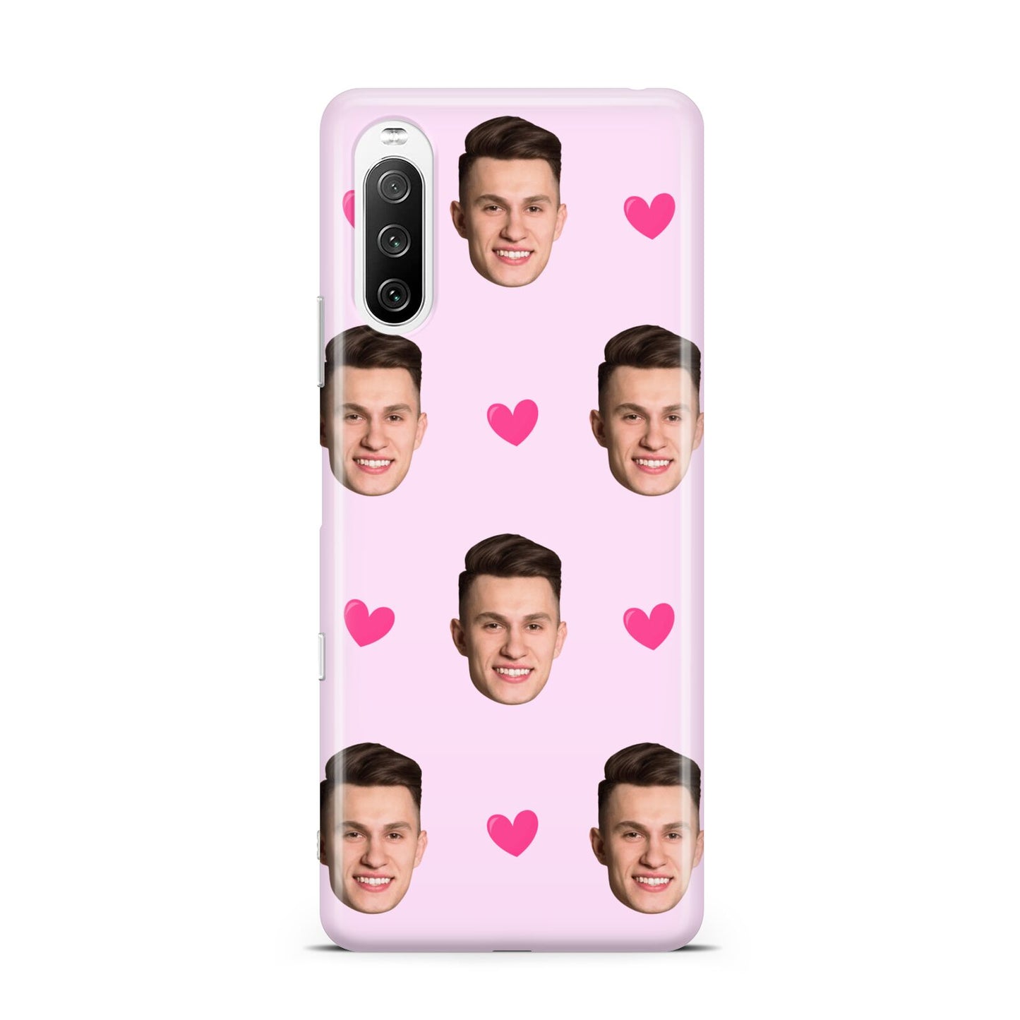 Personalised Face and Heart Photo Pattern Sony Xperia 10 III Case