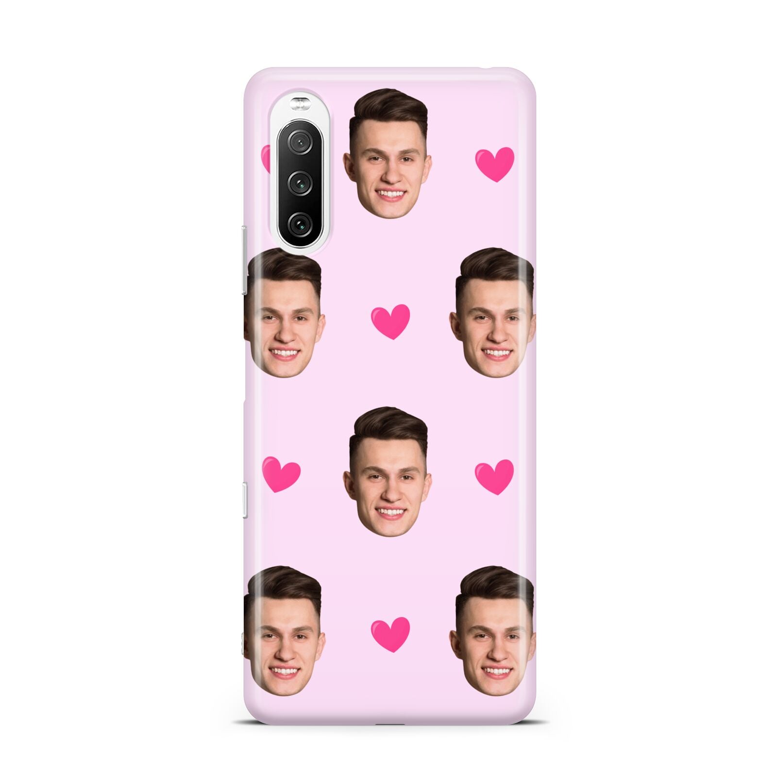 Personalised Face and Heart Photo Pattern Sony Xperia 10 III Case