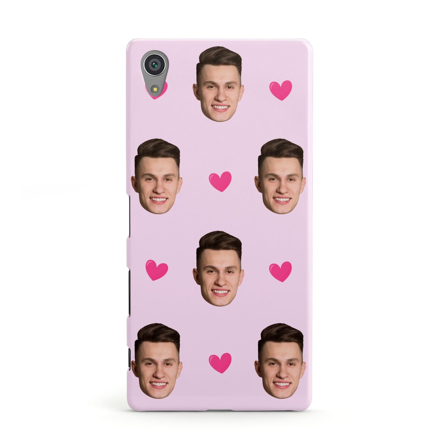 Personalised Face and Heart Photo Pattern Sony Xperia Case
