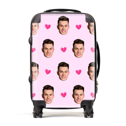 Personalised Face and Heart Photo Pattern Suitcase