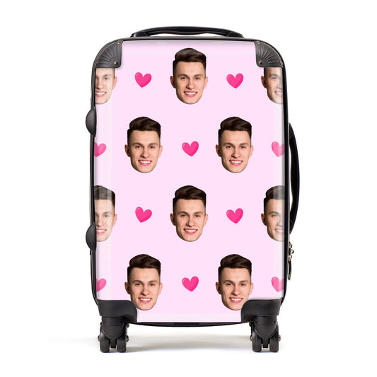 Personalised Face and Heart Photo Pattern Suitcase