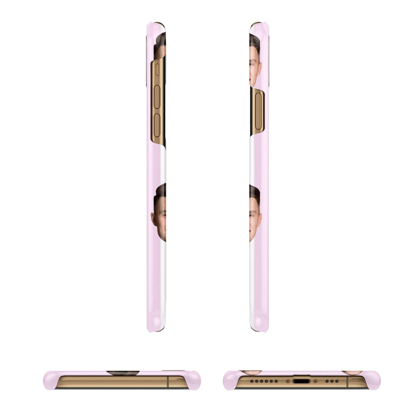 Personalised Face and Heart Photo Pattern iPhone 13 3D Snap Case Angle Images