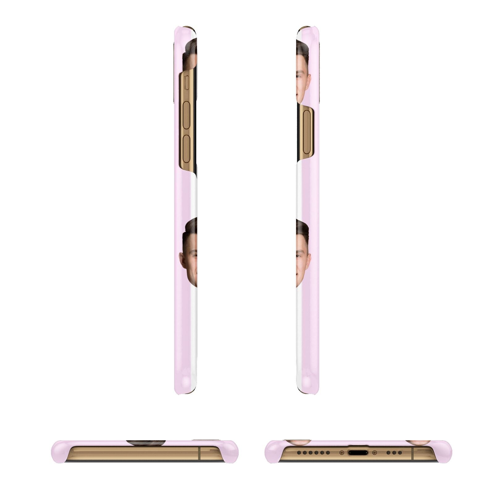 Personalised Face and Heart Photo Pattern iPhone 13 3D Snap Case Angle Images