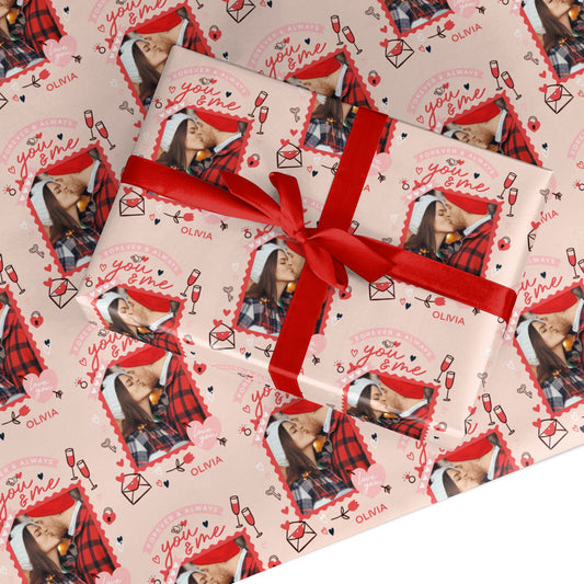 Personalised Forever and Always Couple Photo Custom Wrapping Paper