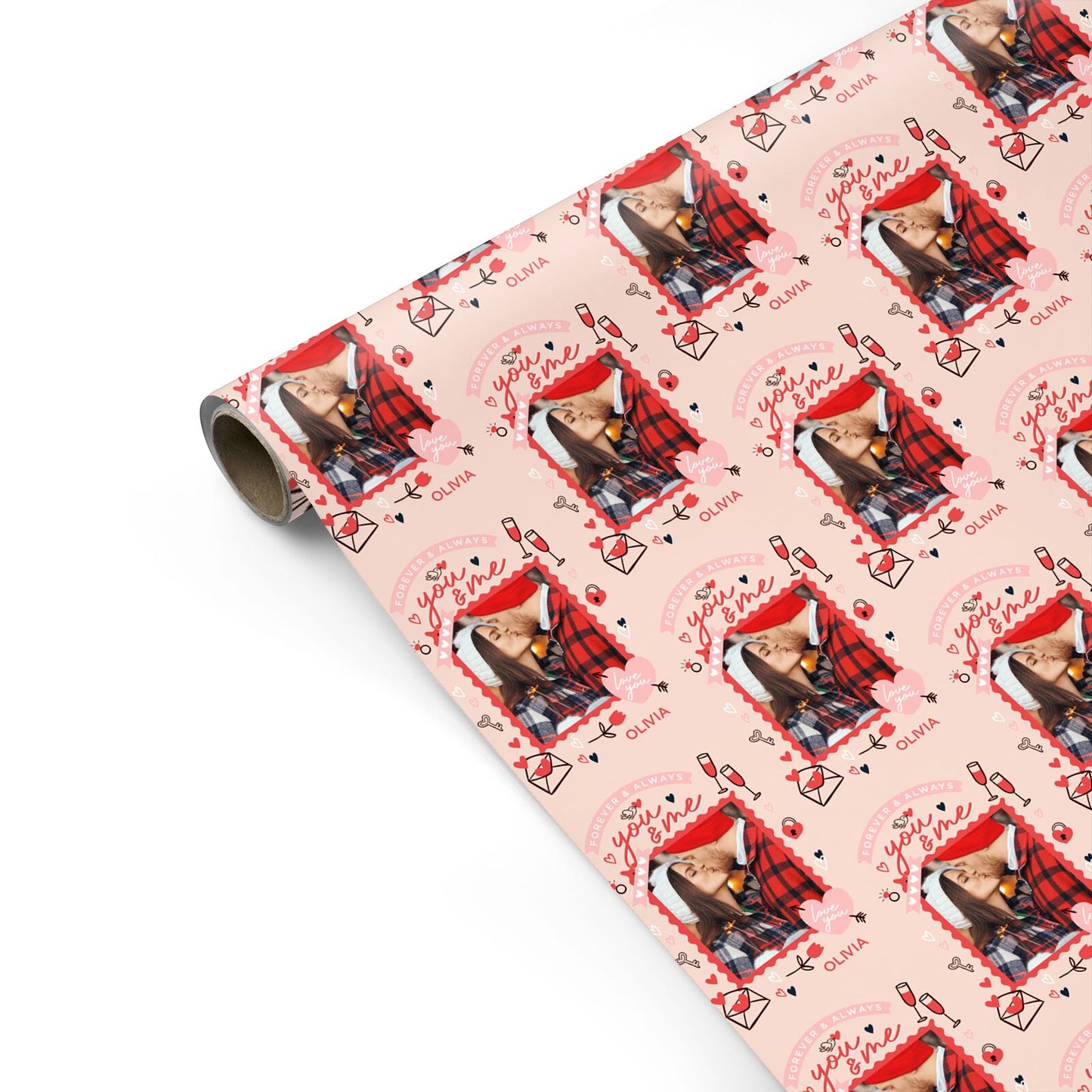 Personalised Forever and Always Couple Photo Personalised Gift Wrap