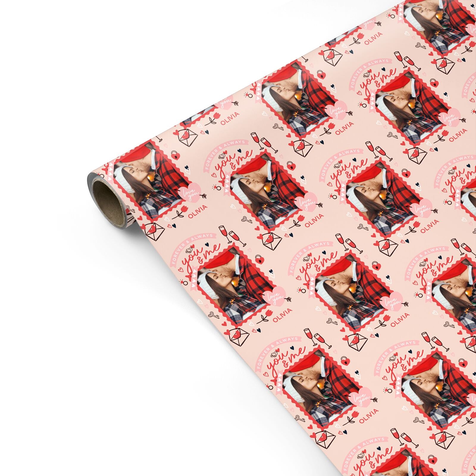 Personalised Forever and Always Couple Photo Personalised Gift Wrap
