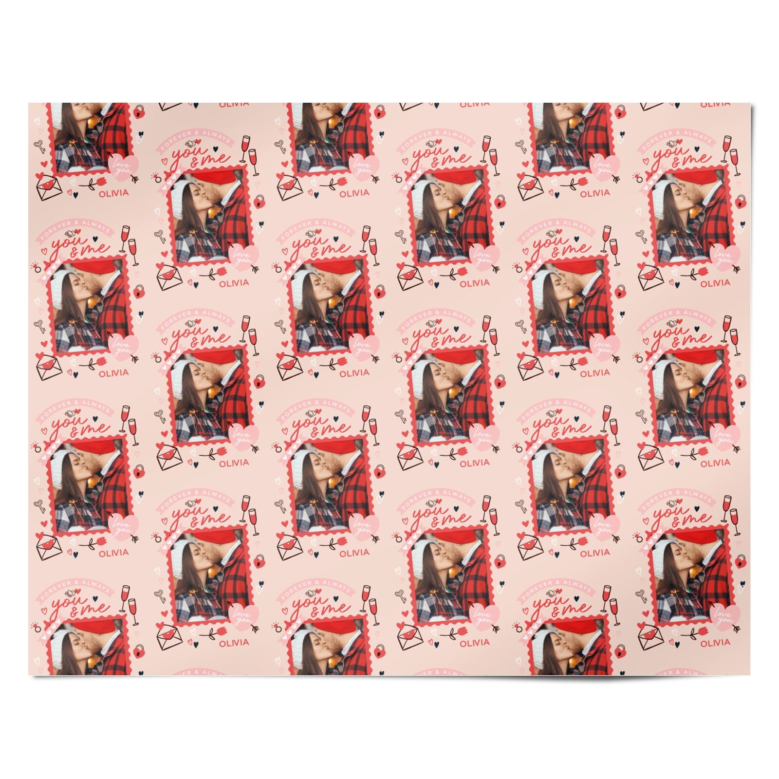 Personalised Forever and Always Couple Photo Personalised Wrapping Paper Alternative