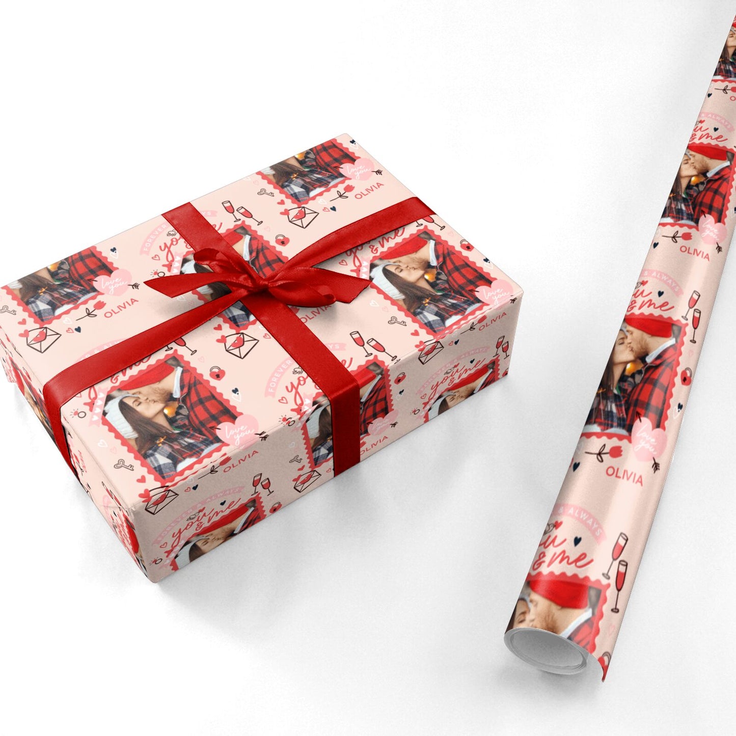 Personalised Forever and Always Couple Photo Personalised Wrapping Paper