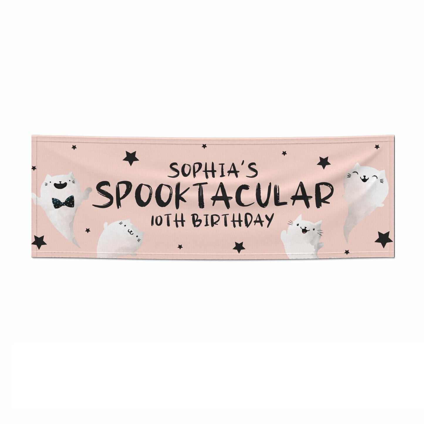 Personalised Ghosts Halloween Birthday 3x1 Paper Banner