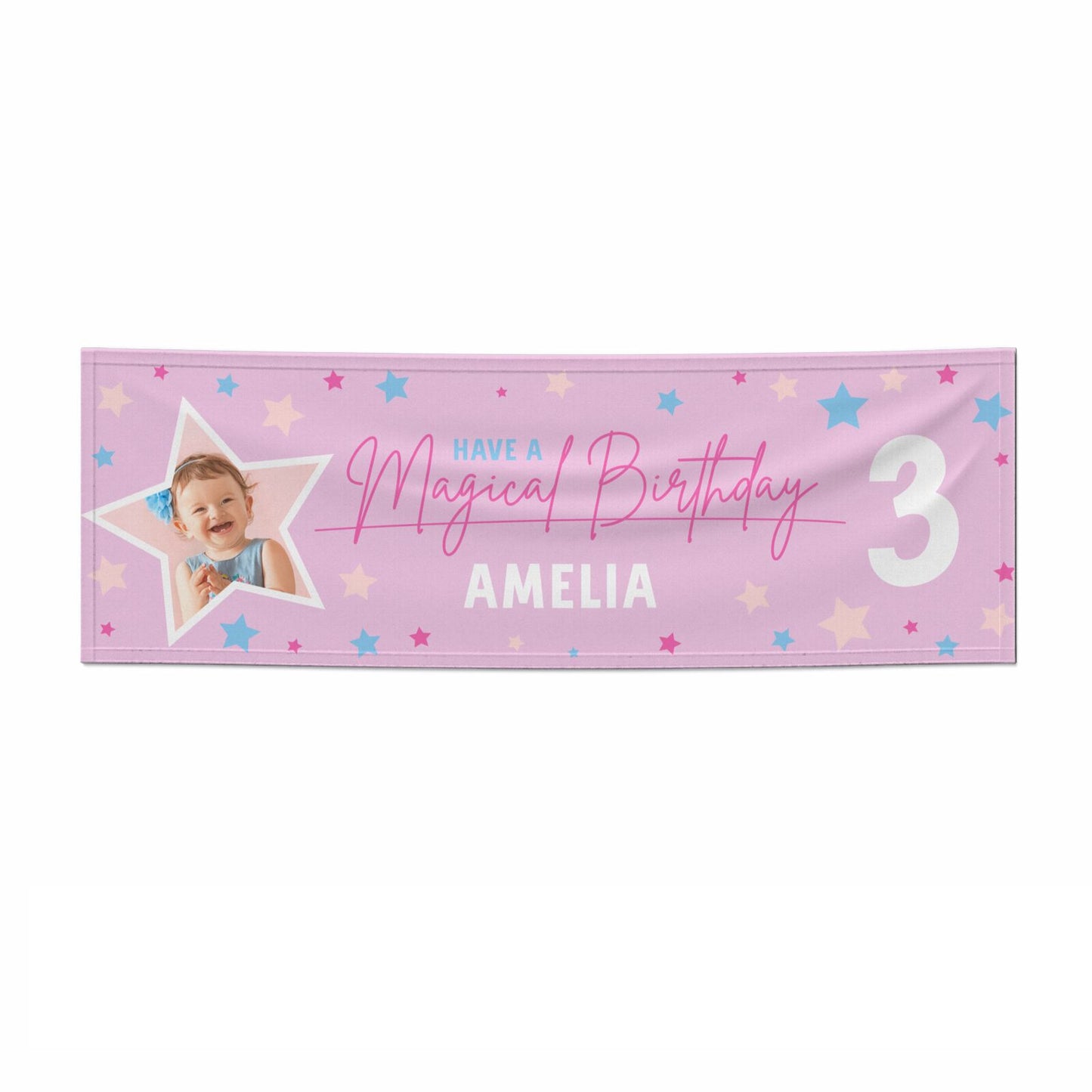 Personalised Girls Birthday Party 3x1 Paper Banner