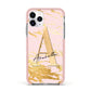 Personalised Gold Pink Marble Apple iPhone 11 Pro in Silver with Pink Impact Case