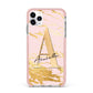 Personalised Gold Pink Marble iPhone 11 Pro Max Impact Pink Edge Case