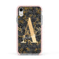 Personalised Grey Gold Cheetah Apple iPhone XR Impact Case Pink Edge on Silver Phone