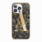 Personalised Grey Gold Cheetah iPhone 13 Pro TPU Impact Case with Pink Edges